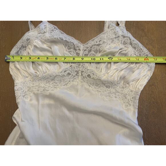 Vintage Fischer Pure Silk Lace Nightgown Slip Dress S/M? Ivory Lingerie Bridal - Picture 7 of 8